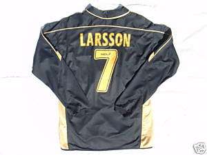 New CELTIC #7 LARSSON SPL Black Football Jersey Shirt  