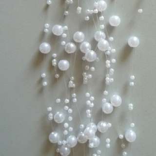 60 cm Perlenschweif Perlen Tischdeko Haarschmuck Hochzeit Brautstrauß 
