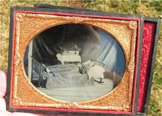  Post Mortem Daguerrotype Image Photo Color Tinted Decorated Stoneware