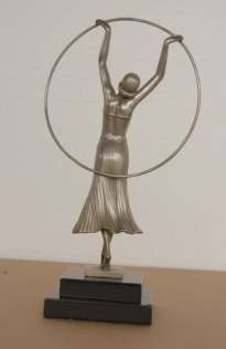 Charles Sykes Art Deco Bronze Hoop Girl Figurine  