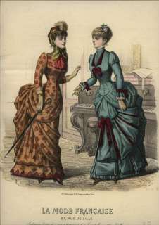 ORIGINAL MODE FRANCAISE 1883 Hand colored prints  