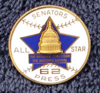 1962 All Star Game Balfour Press Pin   SENATORS  