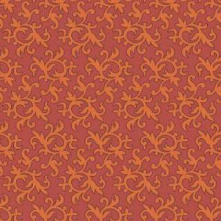 The Wallpaper Company 56 Sq.ft. Orange Modern Small Swirl and Leaf 