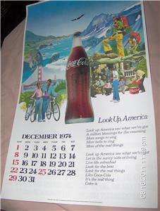 COCA COLA 1975 12 MONTH CALENDAR MINT FROM STORED STOCK  