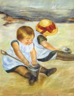 Children Playing on the Beach , Mary Cassatt, Repo  