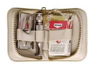 Vintage Gillette Shaving Kit Travel Size Gold Case 1950s  