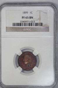 1899 Indian Head Cent PF65 BN NGC United States Mint Proof Penny Coin