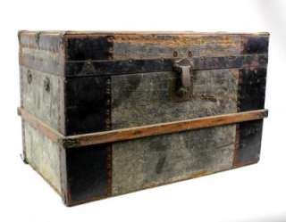   this is an antique doll trunk estimated to be over 60 years old the