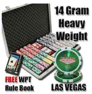 1000 Las Vegas Poker Chip Set 14 table gm FREE BOOK  