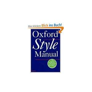 The Oxford Style Manual  Robert M. Ritter Englische 