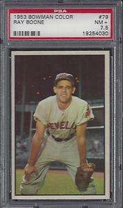   RAY BOONE PSA NM+ 7.5 CLEVELAND INDIANS #79 CARD WELL CENTERED  