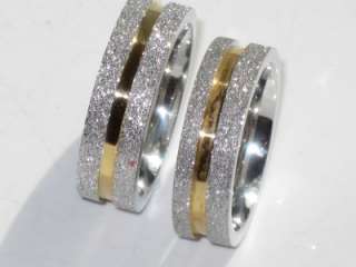 his & hers 2TONE WEDDING RING BAND SET 7MM STR20  