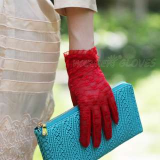 New WARMEN Womens GENUINE kid leather lace lolita gloves 7 color 
