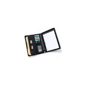  Black Leather Zip Folio with PDA Pocket