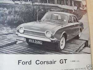 ORIGINAL 1965 ROAD TEST   FORD CORSAIR GT V4  