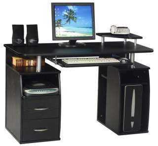 Computer Desk Home Office Table PC Black Glass Work  