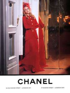 1992 Chanel Claudia Schiffer Karl Lagerfeld magazine ad  