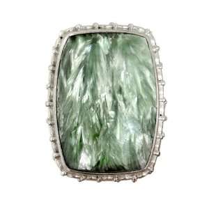  Sterling Silver Seraphinite Adjustable Ring by Sajen, Size 