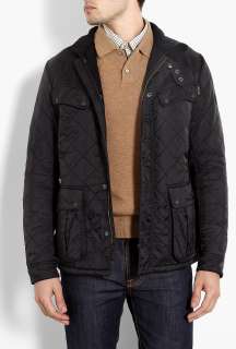 Barbour  Black Quilted Nylon Ariel Motorcycle Jacket by Barbour