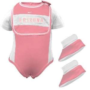   Wildcats White & Pink Infant 3 piece Creeper Set
