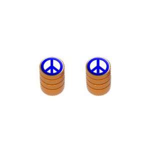 Peace Sign Blue   Motorcycle Bike Bicycle   Tire Rim Schrader Valve 