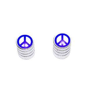 Peace Sign Blue   Motorcycle Bike Bicycle   Tire Rim Schrader Valve 
