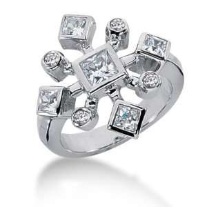   Diamond Ring Engagement Princess cut 14k White Gold DALES Jewelry