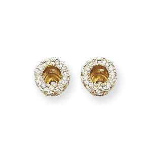  14k Yellow Gold Diamond Earring Jacket: Jewelry