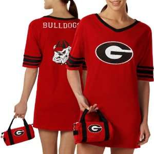   Bulldogs Ladies Red Nightgown & Mini Duffel Bag