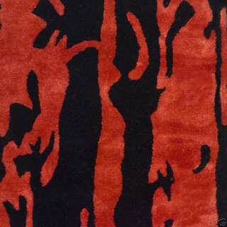 Soho Black/ Red Deco Wool Carpet Area Rug 2 x 3  