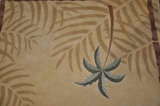 NEW 6x9 WOOL AREA RUG HAND TUFTED PALM TREE BEIGE  