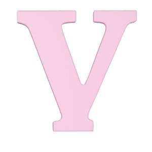  8 Inch Wall Hanging Wood Letter V Pink Toys & Games