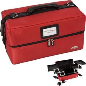  Red 2 tiers Soft sided Professional Makeup Case Beauty