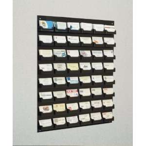   Wall Mount Business Card Holder Rack   Black Acrylic: Office Products