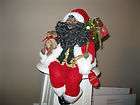 black african american santa claus sitting christmas figurine 14 in
