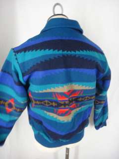   vintage VTG vibrant NATIVE INDIAN BLANKET COAT jacket wool M navajo