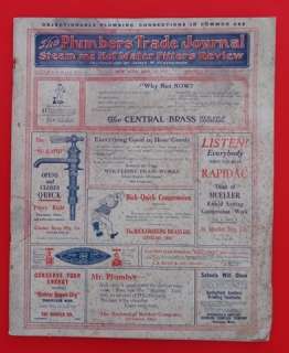 Plumbers Trade Journal 1912 Steam/Water Fitters Review  