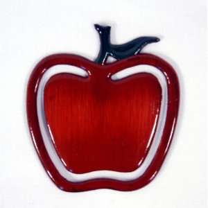   Pack Handpainted Red Round Apple Bookmark (Set Of 12)