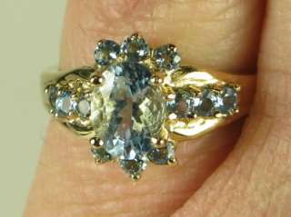   Gold 1.73ctw Oval Cut Aquamarine Ring 4g Retail ~$1000 Size 7  