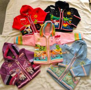 Lot of 5 Assorted New Arpillera Zipper Sweaters Jackets with Hood 