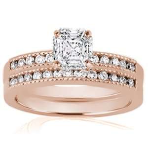 35 Ct Asscher Cut Petite Diamond Engagement Wedding Rings Channel 