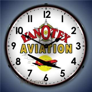 Retro Nostalgic KANOTEX Aviation Lighted Wall Clock New  