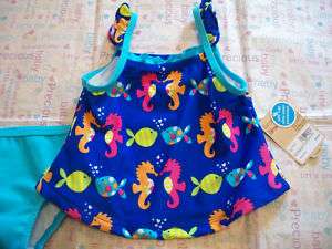 CARTERS BABY GIRLS BATHING SUIT 12 MONTHS BLUE FISH  