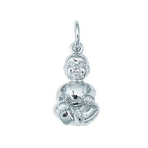  Sterling Silver LARGE SITTING BABY Charm Jewelry