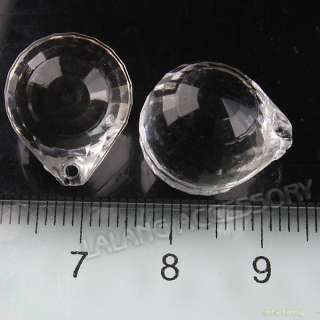 60pcs Clear Plastic Faceted Ball Pendants 17mm 140244  