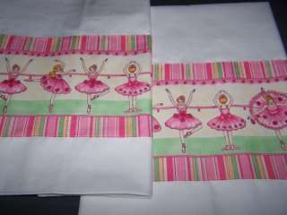 Ballerina Girls Pink Ballet Bar Pillow Case Set NEW  