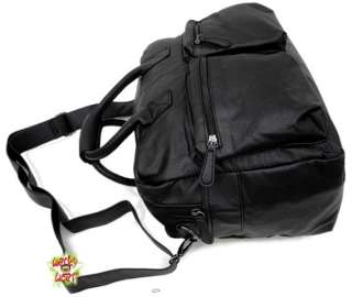 SEVERAL Fashion Big Sling Shoulder Bag Black Winter Faux Leather 
