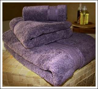 New Giza Egyptian Cotton Bath Towel Sets 9 Pcs Purple  