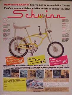 1968 Schwinn Lemon Peeler Sting~Ray Bicycles Boys Bike Promo Print AD