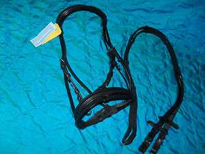 Miniature horse size Black leather English bridle Paddded/raised brow 